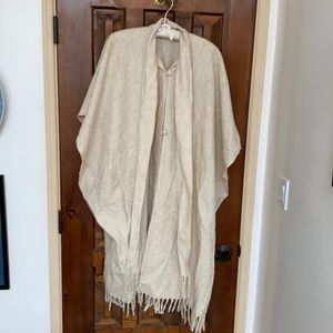 Authentic hand woven Mexican wool poncho